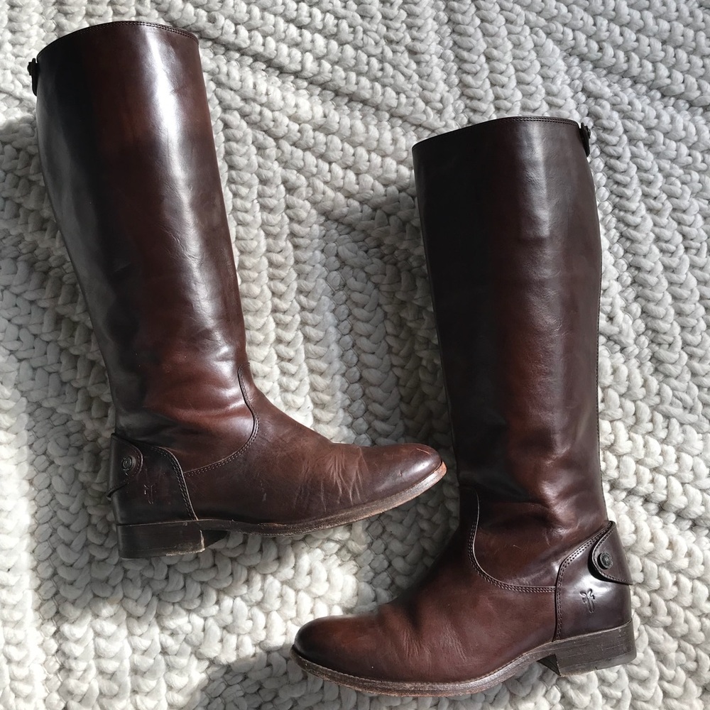 Frye Melissa Button Back Zip Wide Calf